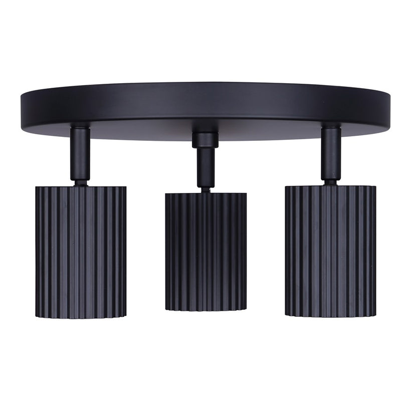 Canarm Rexton 9.8in 3-Light Track Lighting | Matte Black Steel | Living Room & Kitchen | 9.8 x 9.85 x 5.75 in | Model ICW1119A03BK10