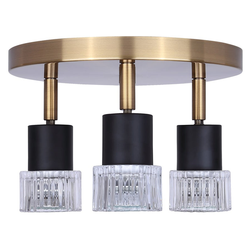 Canarm Elsee 3 Light Track Lighting, Black/Gold