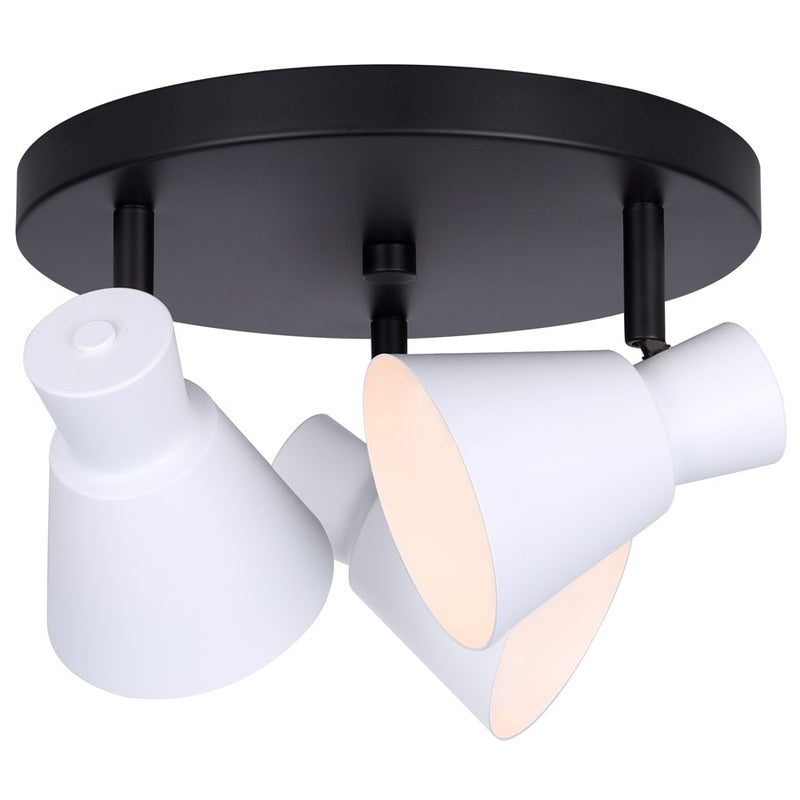 Canarm Radley 3 Light Track Lighting, Black/White