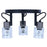 Canarm Owen 3 Light Flush Mount, Black/Clear Ribbed