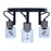 Canarm Owen 3 Light Flush Mount, Black/Clear Ribbed
