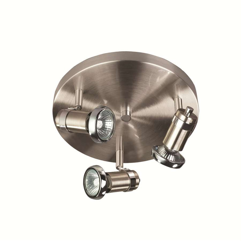 Canarm Shay 10in 3-Light Flush Mount | Brushed Pewter and Polished Chrome | Kitchen & Hallway | 10 x 10 x 5 in | Model ICW391A03BCH10
