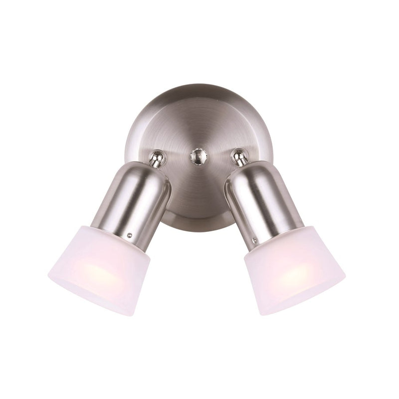 Canarm Omni 13in 2-Light Track Light | Brushed Pewter and Frosted Swirl Glass | Kitchen & Living Room | 13 x 5 x 5 in | Model ICW5251