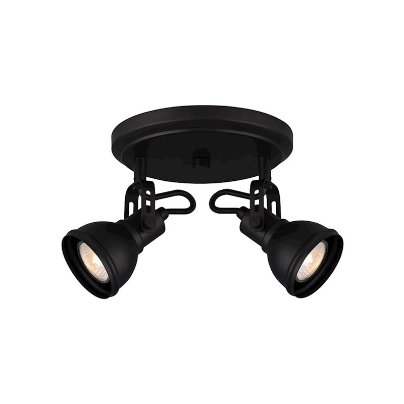 Canarm Polo 8in 2-Light Track Light | Matte Black and Metal | Entryway & Kitchen Island | 8 x 8 x 8 in | Model ICW622A02BK10