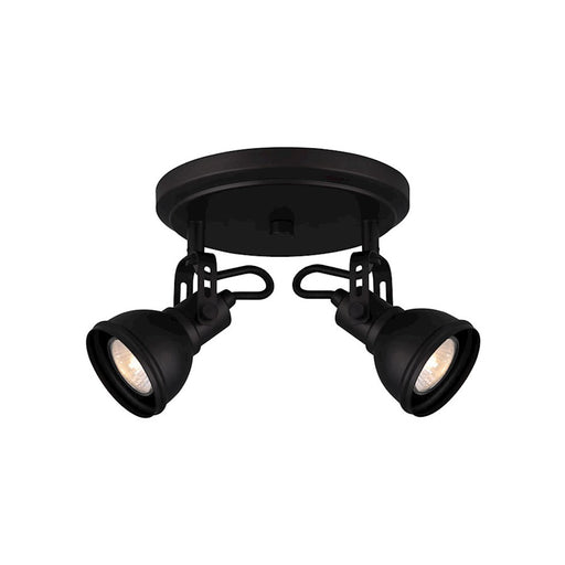 Canarm Polo 8in 2-Light Track Light | Matte Black and Metal | Entryway & Kitchen Island | 8 x 8 x 8 in | Model ICW622A02BK10