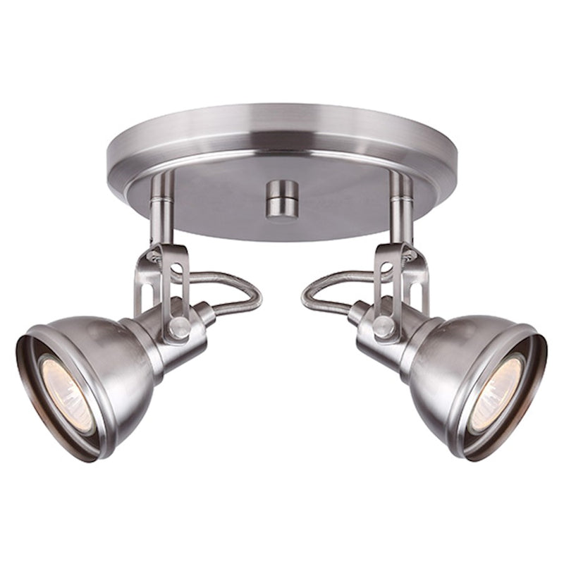 Canarm Polo 8in 2-Light Track Light | Brushed Nickel and Metal | Entryway & Kitchen Island | 8 x 8 x 7 in | Model ICW622A02BN10