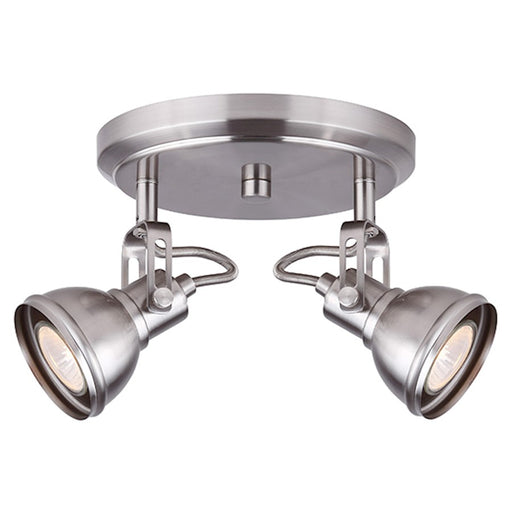 Canarm Polo 8in 2-Light Track Light | Brushed Nickel and Metal | Entryway & Kitchen Island | 8 x 8 x 7 in | Model ICW622A02BN10
