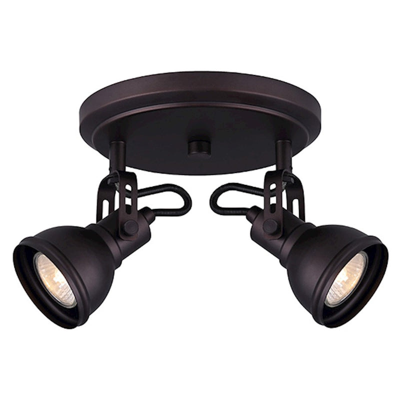 Canarm Polo 8in 2-Light Track Light | Oil Rubbed Bronze and Metal | Entryway & Kitchen Island | 8 x 8 x 7 in | Model ICW622A02ORB10