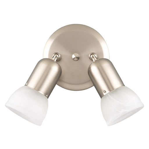 Canarm Jasper 5in 2-Light Flush Mount | Traditional Brushed Pewter and White Alabaster Glass | Hallway & Bedroom | 5 x 5 x 7 in | Model ICW9251