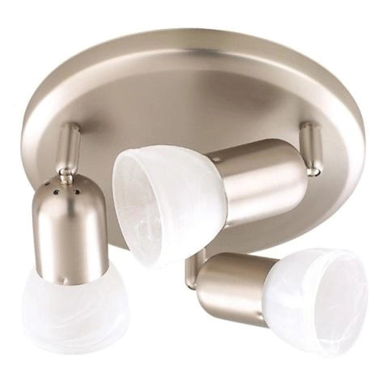 Canarm Jasper 10in 3-Light Flush Mount | Brushed Pewter and White Alabaster Glass | Bedroom & Hallway Ceiling Light | 10 x 10 x 4 in | Model ICW9351
