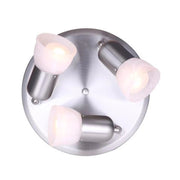 Canarm Jasper 10in 3-Light Flush Mount | Brushed Pewter and White Alabaster Glass | Bedroom & Hallway Ceiling Light | 10 x 10 x 4 in | Model ICW9351