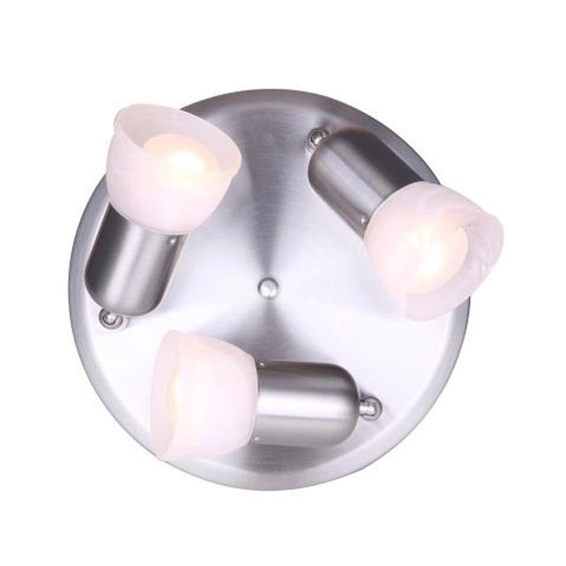 Canarm Jasper 10in 3-Light Flush Mount | Brushed Pewter and White Alabaster Glass | Bedroom & Hallway Ceiling Light | 10 x 10 x 4 in | Model ICW9351