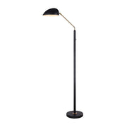 Canarm Hinton 67in 1-Light Floor Lamp | Matte Black and Gold Retro Adjustable Head | Living Room & Reading Nook | Model IFL1054A67BKG