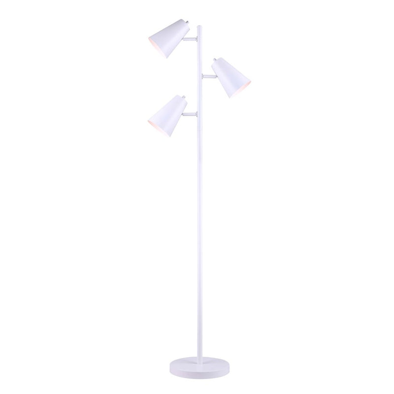 Canarm Orli 67in 3-Light Floor Lamp | Matte White Adjustable Heads | Office & Bedroom Task Lighting | 18 x 11 x 67 in | Model IFL1056A66WH