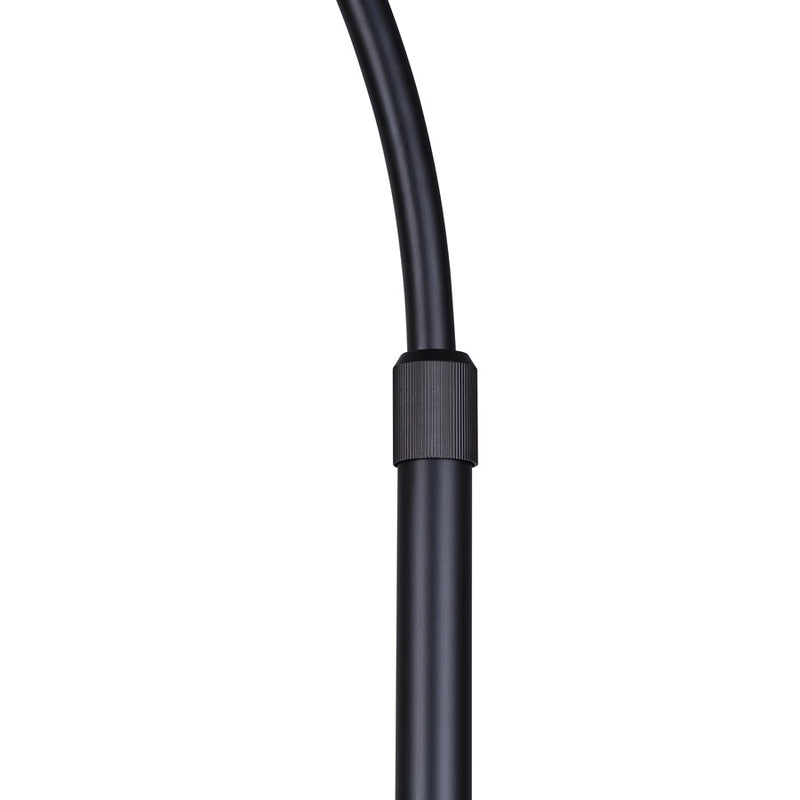 Canarm Bellamy 82in 1-Light Arched Floor Lamp | Mid-Century Matte Black Steel and Natural Rattan Shade | Living Room | Model IFL1149A82BK-NR