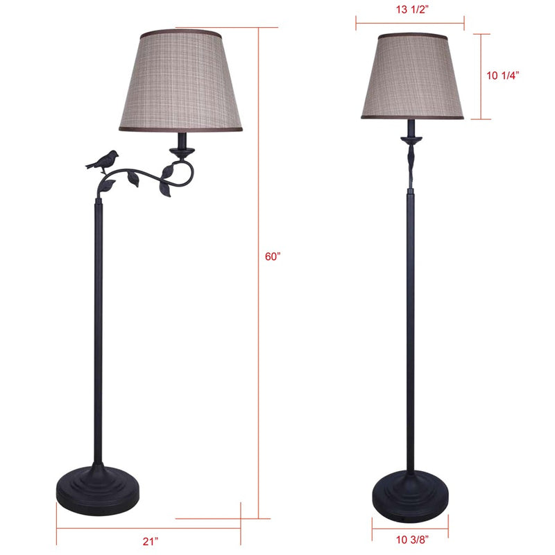 Canarm Havran 60in 1-Light Floor Lamp | Oil Rubbed Bronze and Natural Fabric Shade | Living Room & Bedroom | 13.5 x 21 x 60 in | Model IFL1177A60ORB