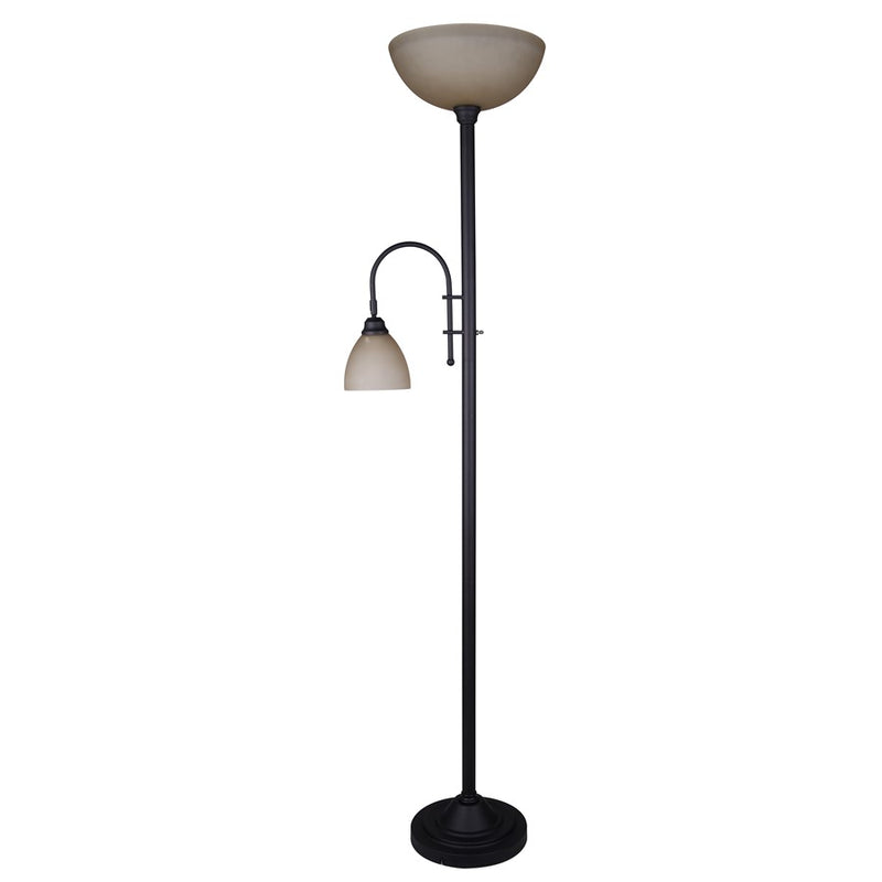 Canarm Eli 2 Light 72" Floor Lamp, Oil Rubbed Bronze/Amber