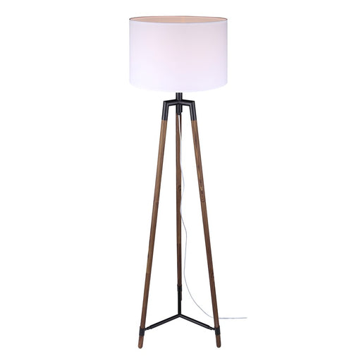Canarm Cameram 1 Light 62.5" Floor Lamp, Black/Faux Woodgrain - IFL2126B62BKW
