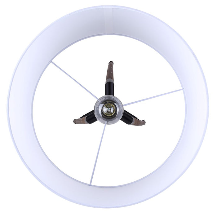 Canarm Cameram 1 Light 62.5" Floor Lamp, Black/Faux Woodgrain