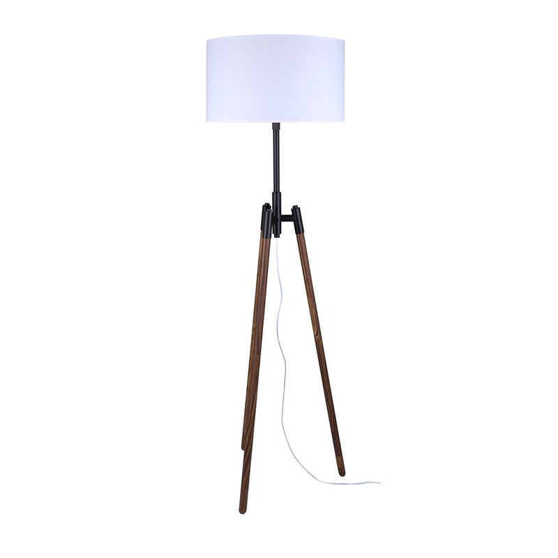 Canarm Sull 1 Light 57" Floor Lamp, Matte Black/Faux Woodgrain