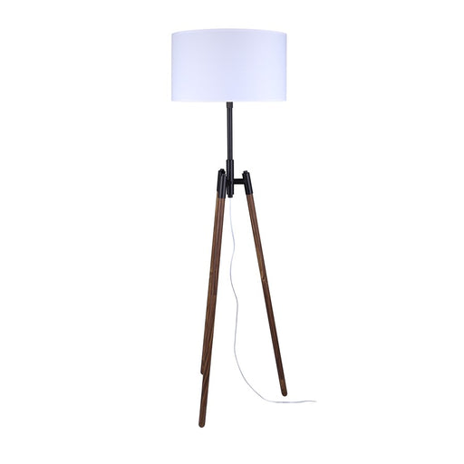 Canarm Sull 1 Light 57" Floor Lamp, Matte Black/Faux Woodgrain