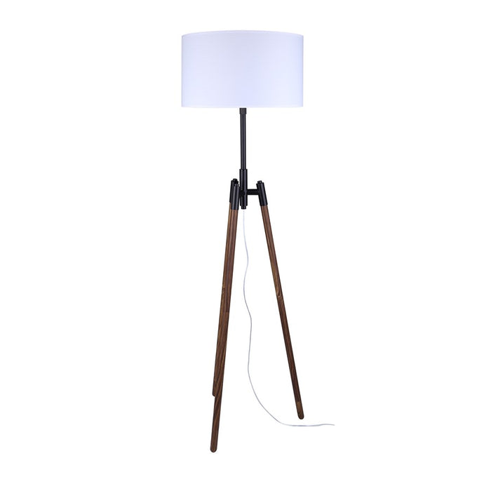 Canarm Sull 1 Light 57" Floor Lamp, Matte Black/Faux Woodgrain