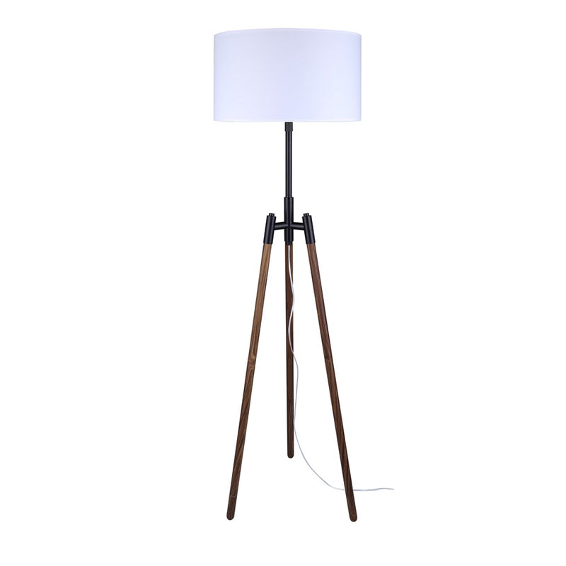 Canarm Sull 1 Light 57" Floor Lamp, Matte Black/Faux Woodgrain