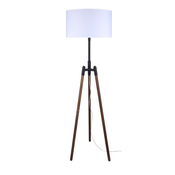 Canarm Sull 1 Light 57" Floor Lamp, Matte Black/Faux Woodgrain