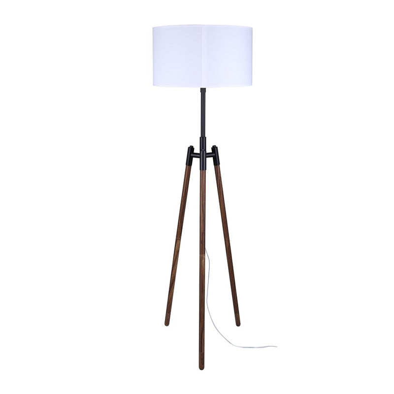 Canarm Sull 1 Light 57" Floor Lamp, Matte Black/Faux Woodgrain
