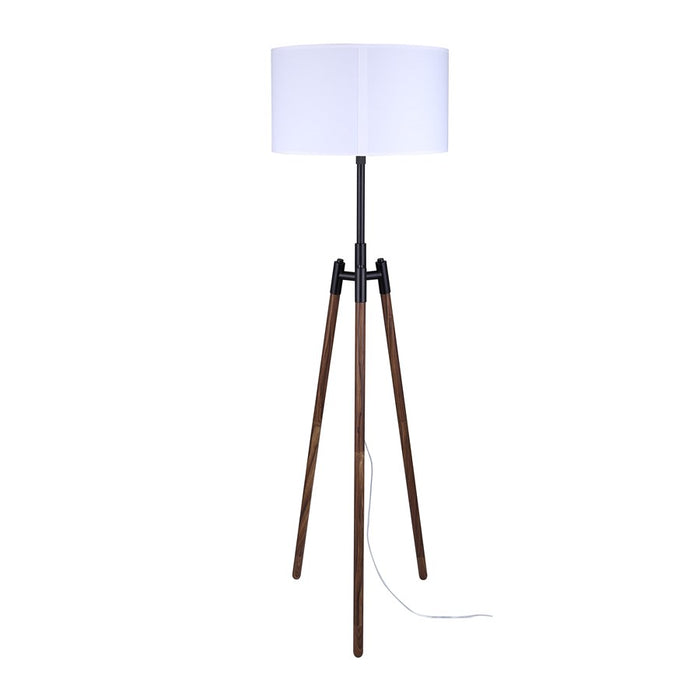 Canarm Sull 1 Light 57" Floor Lamp, Matte Black/Faux Woodgrain