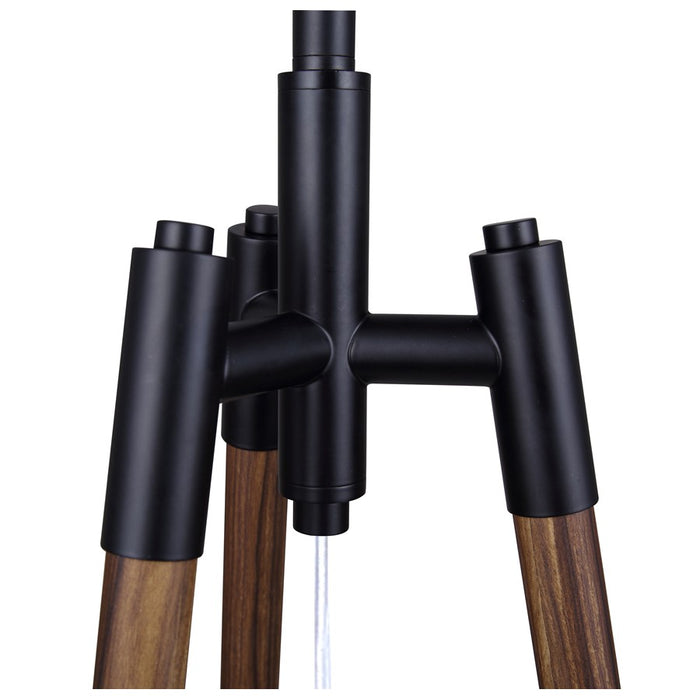 Canarm Sull 1 Light 57" Floor Lamp, Matte Black/Faux Woodgrain