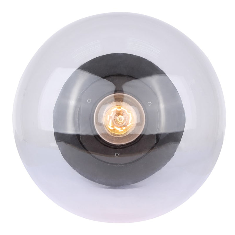 Canarm Camilo 1 Light 8" Flush Mount, Matte Black/Opal