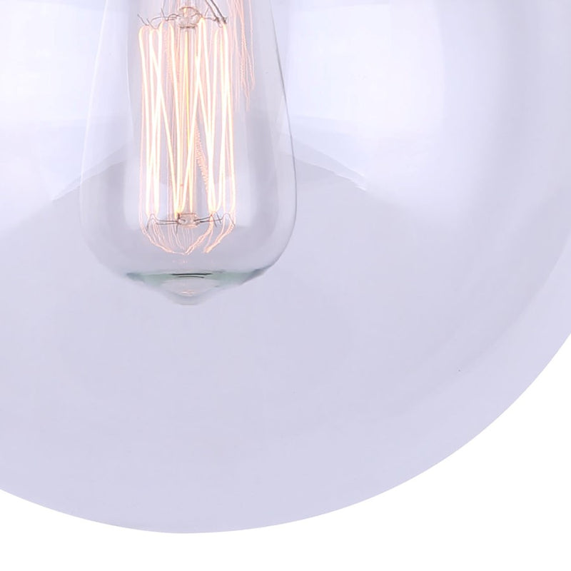 Canarm Camilo 1 Light 8" Flush Mount, Matte Black/Opal