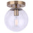 Canarm Camilo 1 Light 8" Flush Mount, Gold/Clear