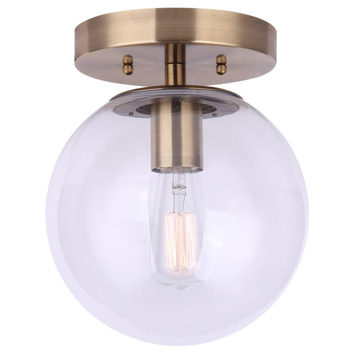 Canarm Camilo 1 Light 8" Flush Mount, Gold/Clear