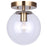 Canarm Camilo 1 Light 8" Flush Mount, Gold/Clear