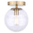 Canarm Camilo 1 Light 8" Flush Mount, Gold/Clear