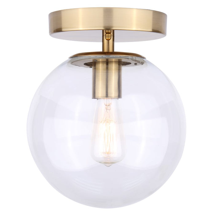 Canarm Camilo 1 Light 8" Flush Mount, Gold/Clear
