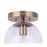 Canarm Camilo 1 Light 8" Flush Mount, Gold/Clear