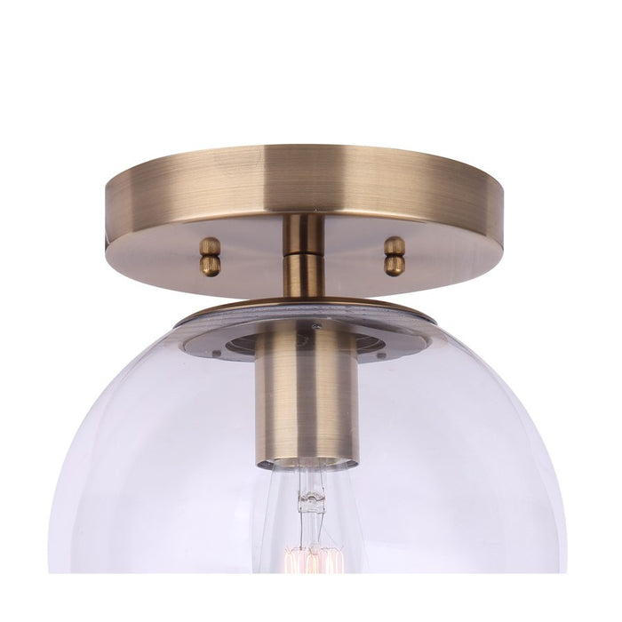 Canarm Camilo 1 Light 8" Flush Mount, Gold/Clear