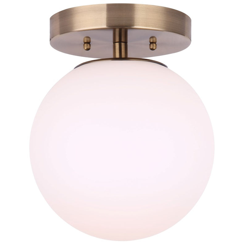 Canarm Camilo 1 Light 8" Flush Mount, Gold/Opal