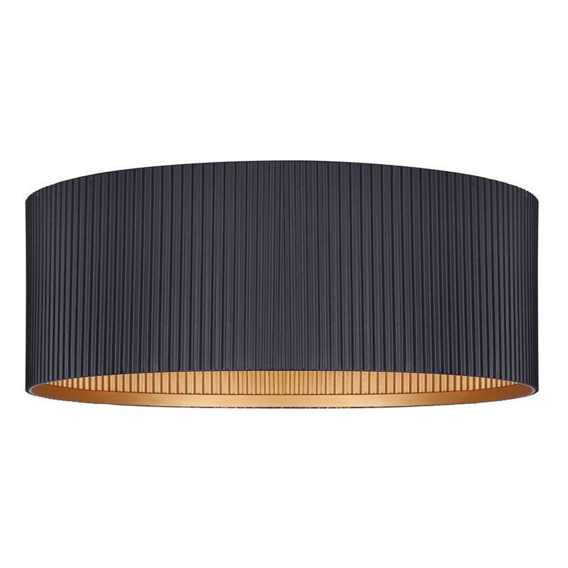 Canarm Rexton 14in 2-Light Flush Mount | Matte Black and Gold Interior | Bedroom & Living Room | 14 x 5 in | Model IFM1119A14BK