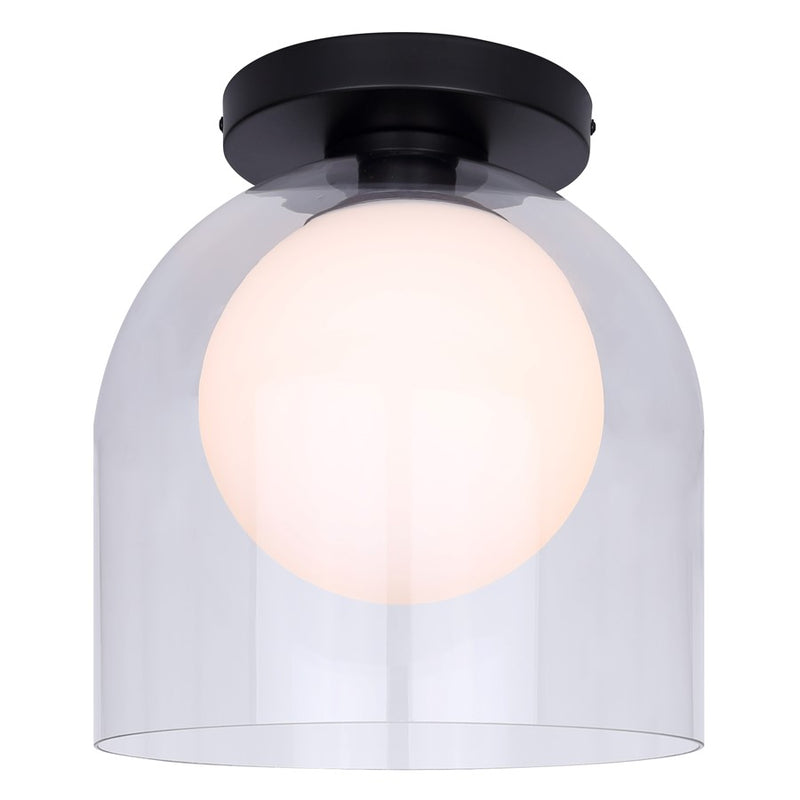 Canarm Pelia 1 Light 11.88" Flush Mount, Black