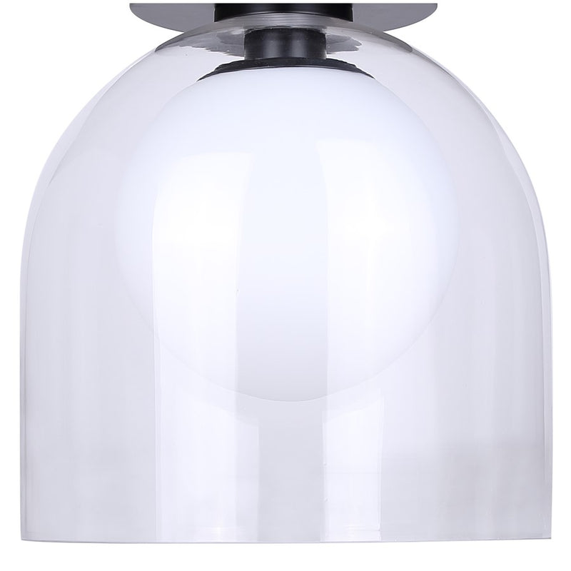 Canarm Pelia 11.88in 1-Light Flush Mount | Matte Black Steel and Clear/Opal Glass | Entryway & Hallway | 11.88 x 11.88 x 13 in | Model IFM1142A12BK