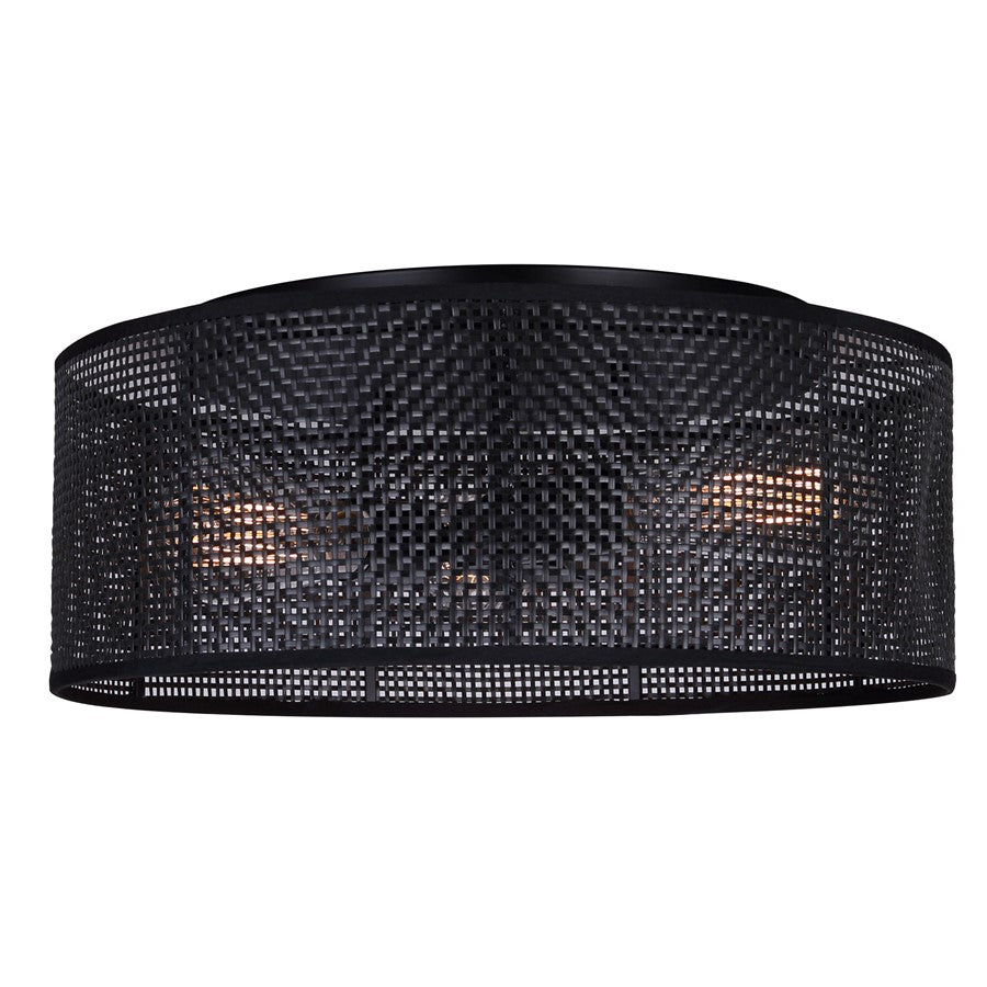 Canarm Bellamy 3 Light 16.25" Flush Mount/60W, Black - IFM1149A15BK