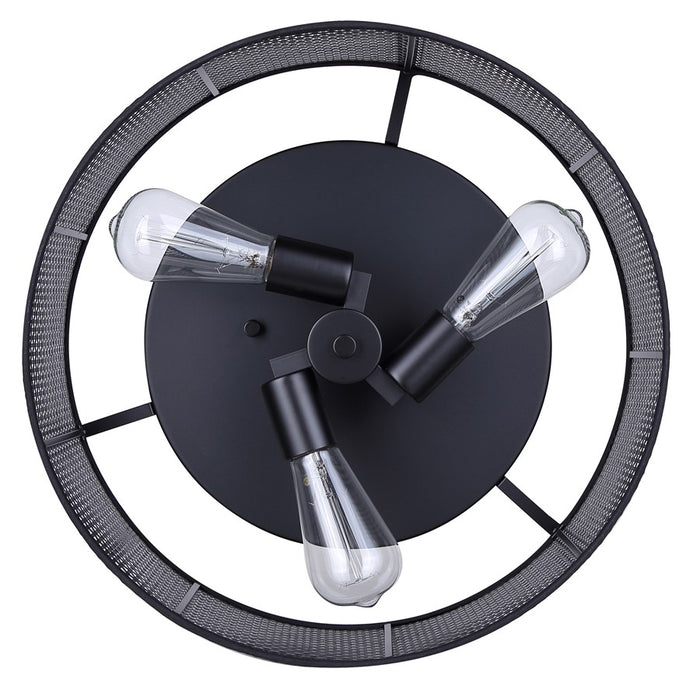Canarm Bellamy 3 Light 16.25" Flush Mount/60W, Black