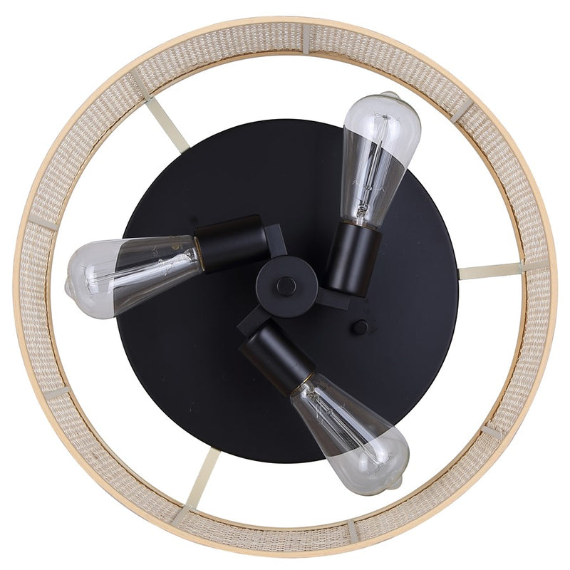 Canarm Bellamy 3 Light 16.25" Flush Mount, Black