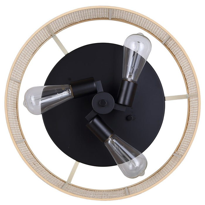 Canarm Bellamy 3 Light 16.25" Flush Mount, Black