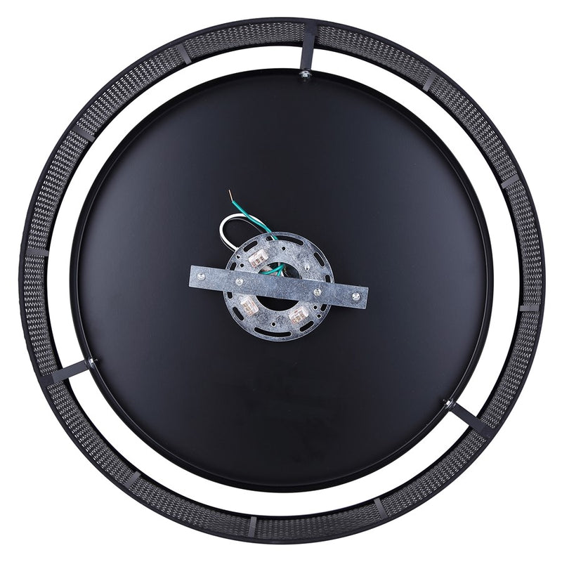 Canarm Bellamy 19in 3-Light Flush Mount | Modern Matte Black and Natural Rattan Shade | Bedroom & Kitchen | 19 x 19 x 8 in | Model IFM1149A19BK