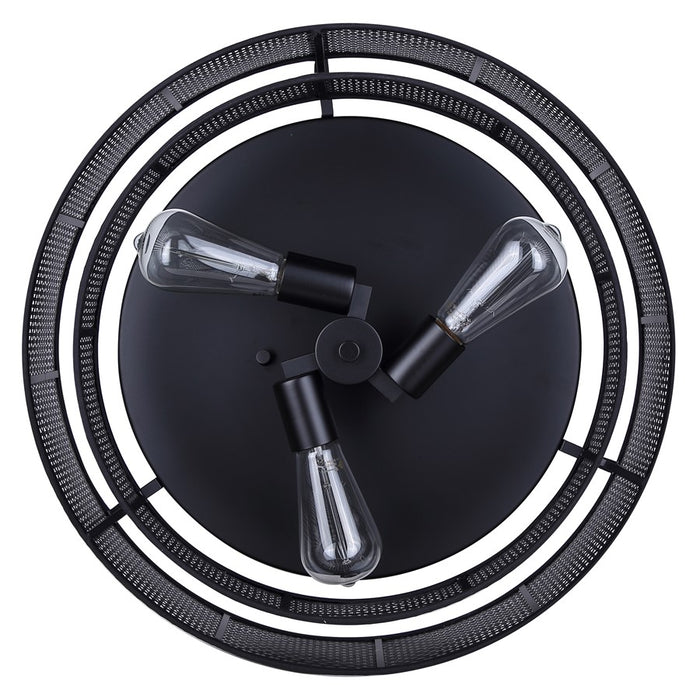 Canarm Bellamy 3 Light 19" Flush Mount, Mono Black